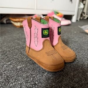John Deere Kids Pink Boots